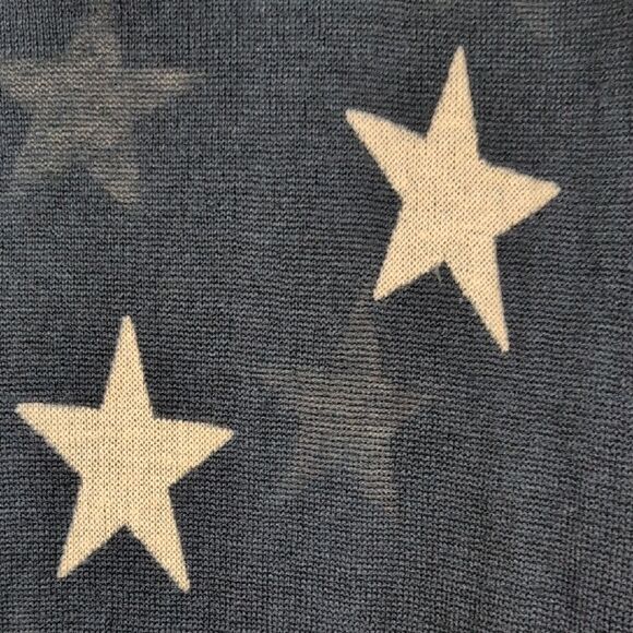 Rails Black and Cream Star Patterned Linen Top Lightweight Sweater Size M - Picture 10 of 11